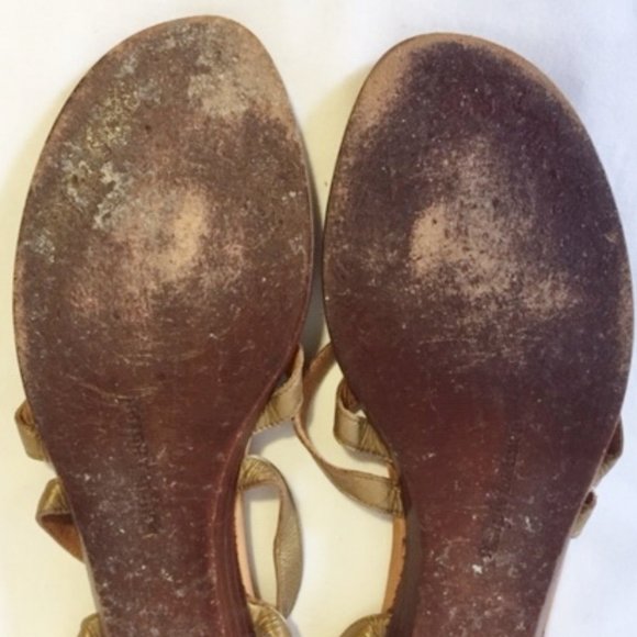 Ralph Lauren Gold Color Leather Thong Sandal - Picture 6 of 8